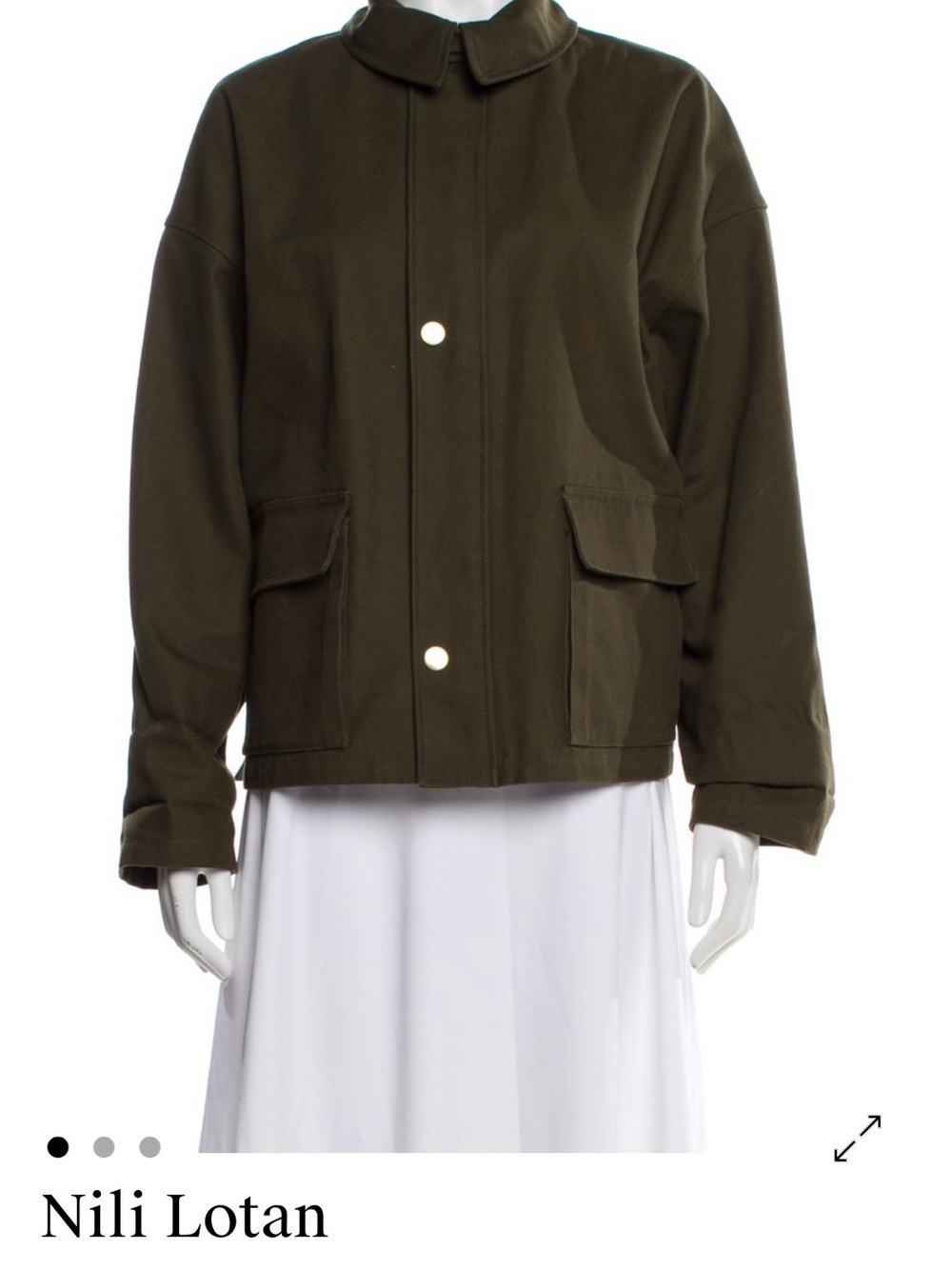 NWOT Nili Lotan Military Olive Utility Jacket
